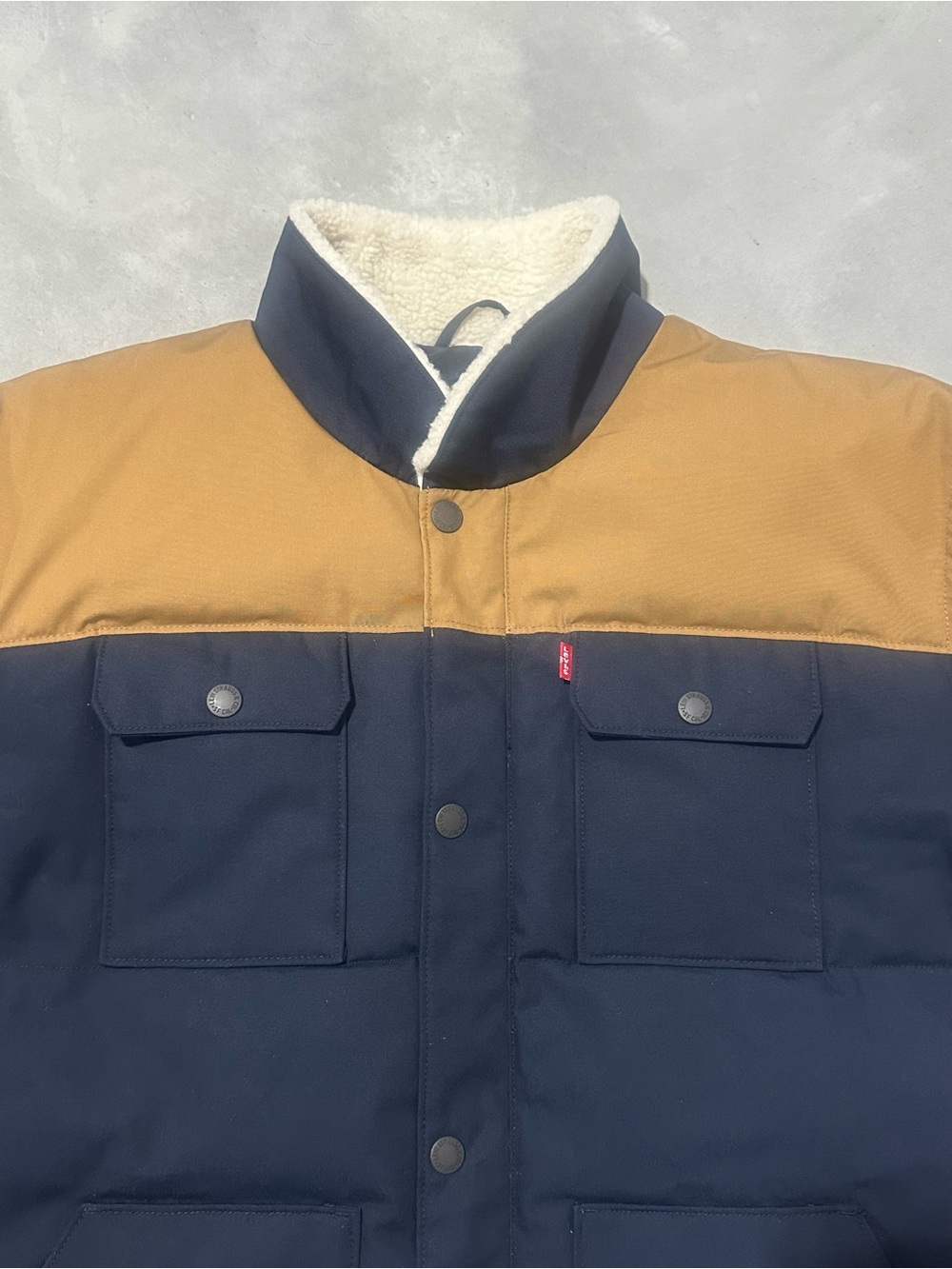 Levi’s Mixed Media Insulated Puffer Jacket XXL Sherpa Ultra Loft NWT Mens